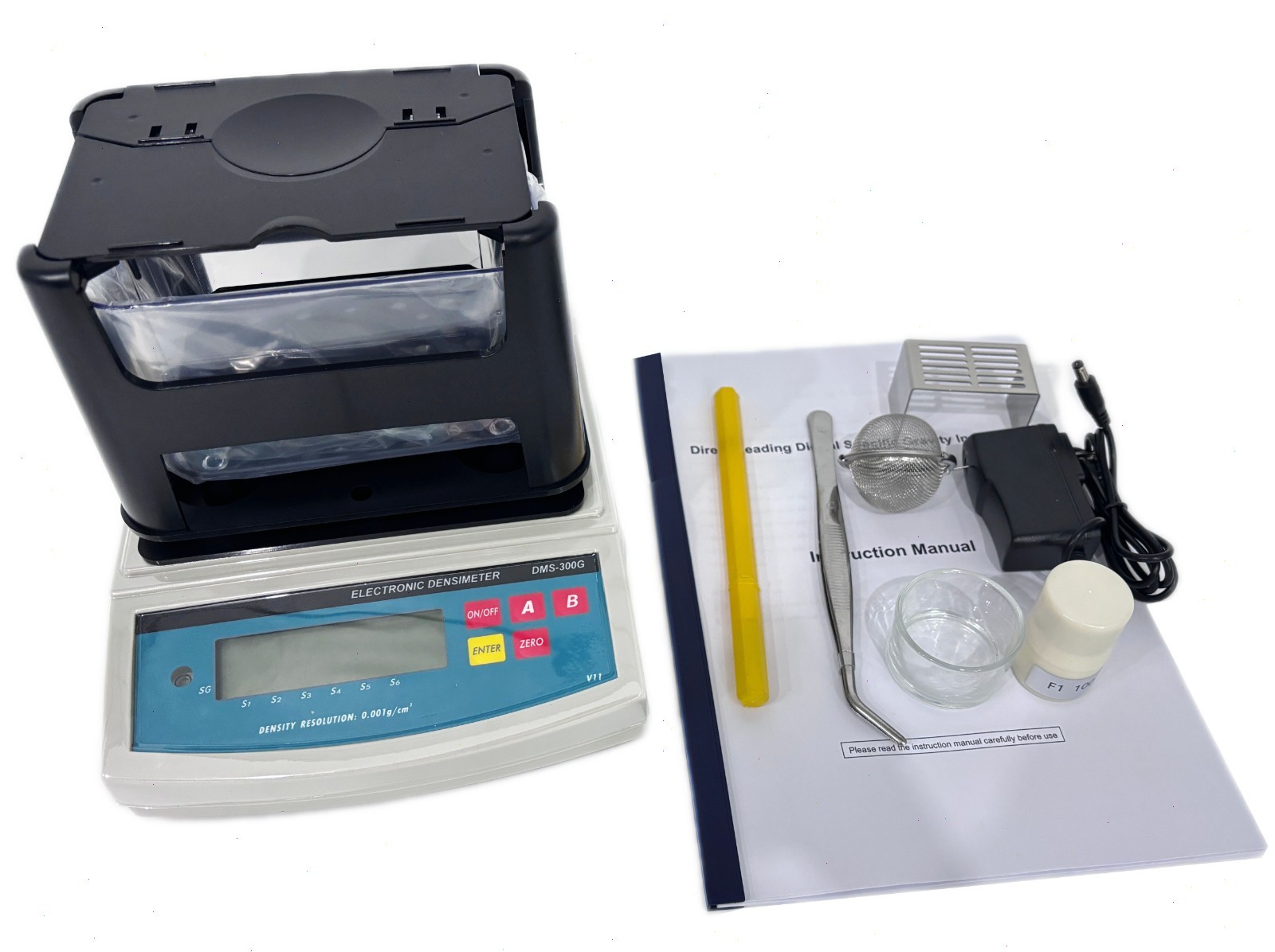 Solid Electronic Densimeter Maximum 300g Resolution 0.001g/cm³ for Rubber