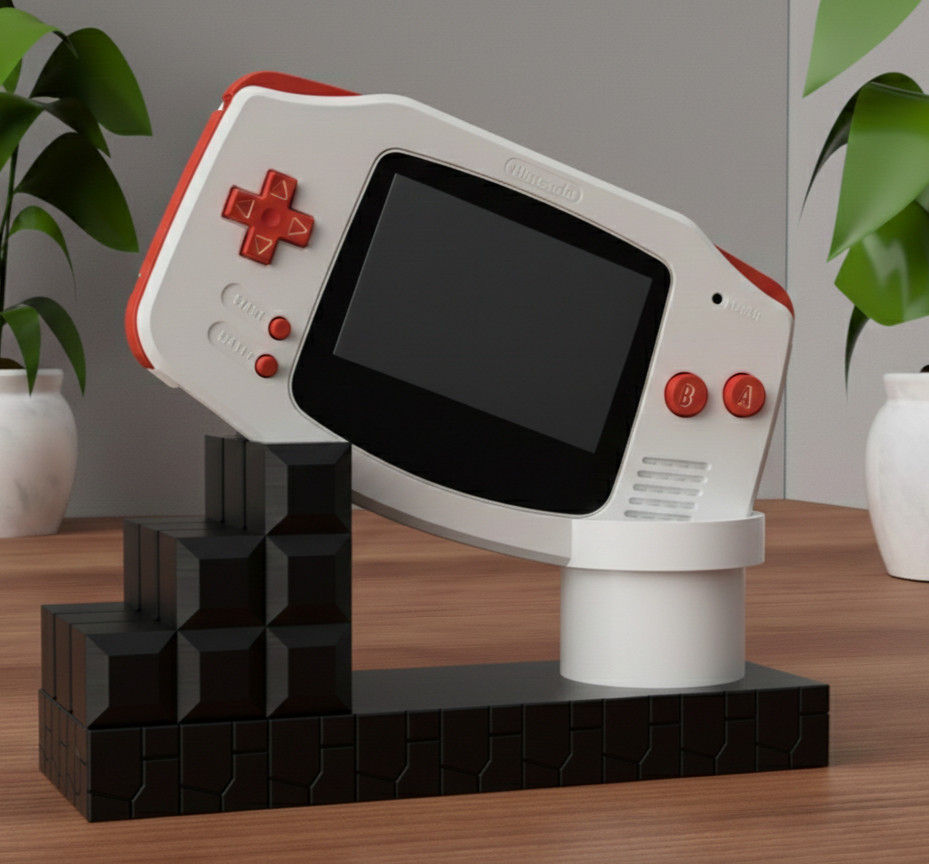 Nintendo Game Boy Advance GBA Handheld Console Display Stand Super Mario Theme