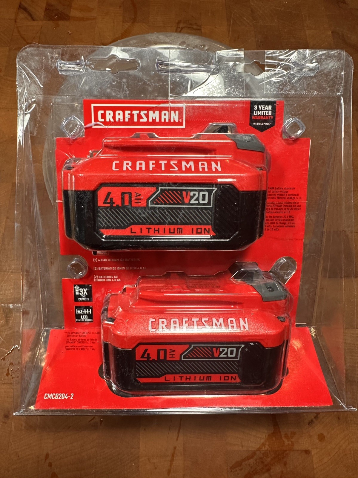 NEW open pkg. Craftsman CMCB204-2 V20 20V 4.0AH Lithium Ion Batteries (2 Pack)