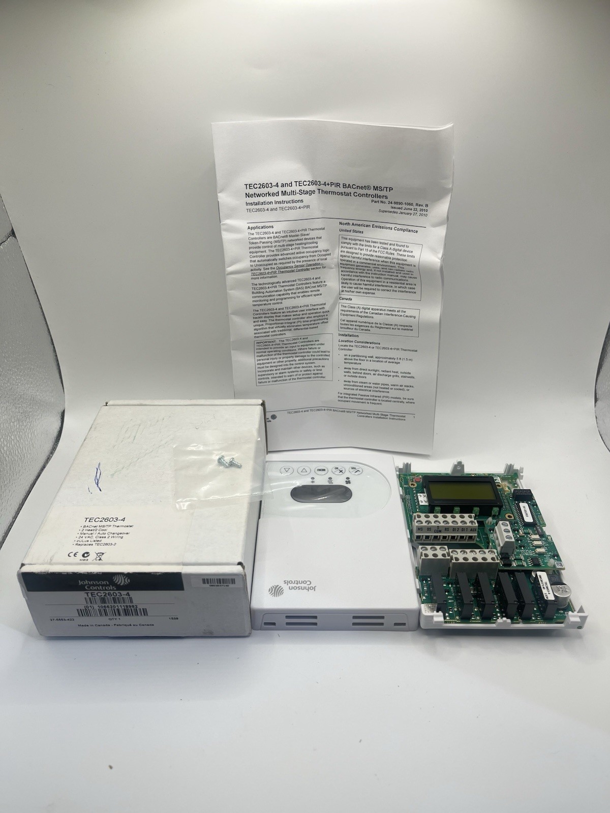 Johnson Controls TEC2603-4 BACnet 2 Heat 2 Cool Networked Thermostat Controller