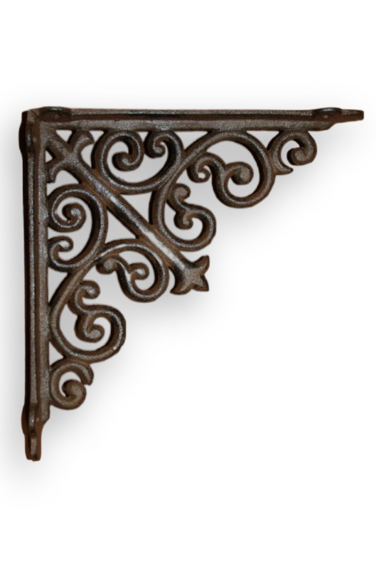 Ornate Victorian Shelf Brackets,brown metal,lacy design,all occasion    B-69B