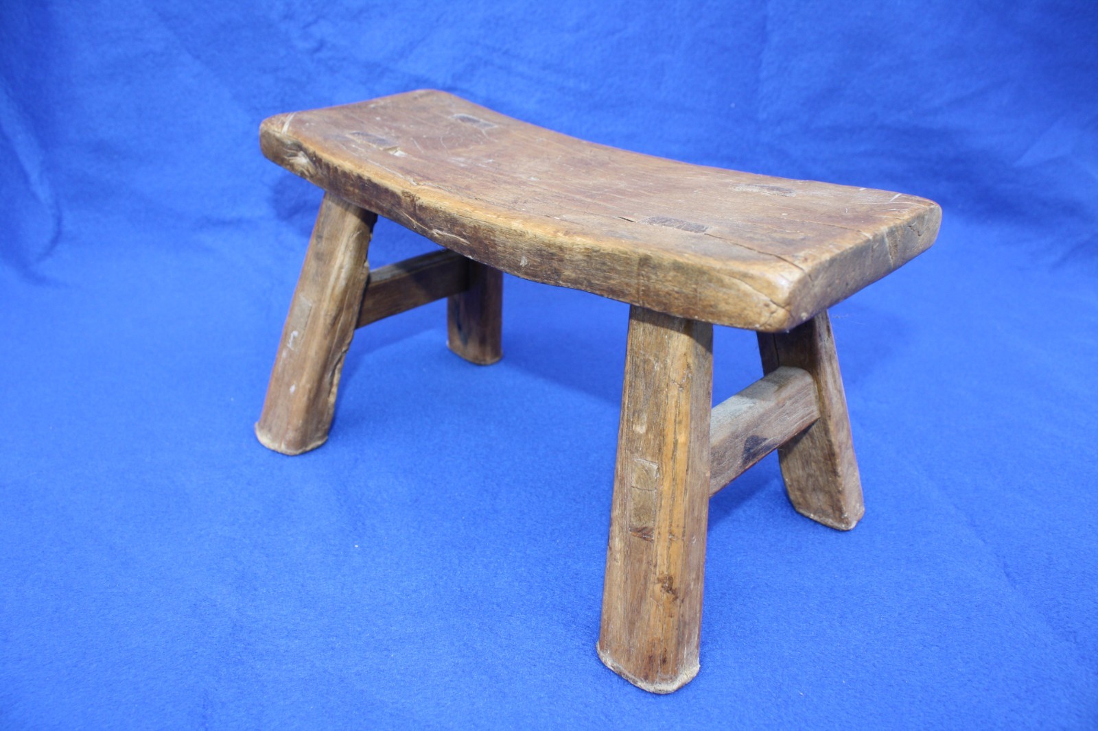 Antique Small Mortis Joint Wooden Stool Primitive Early Estate Find
