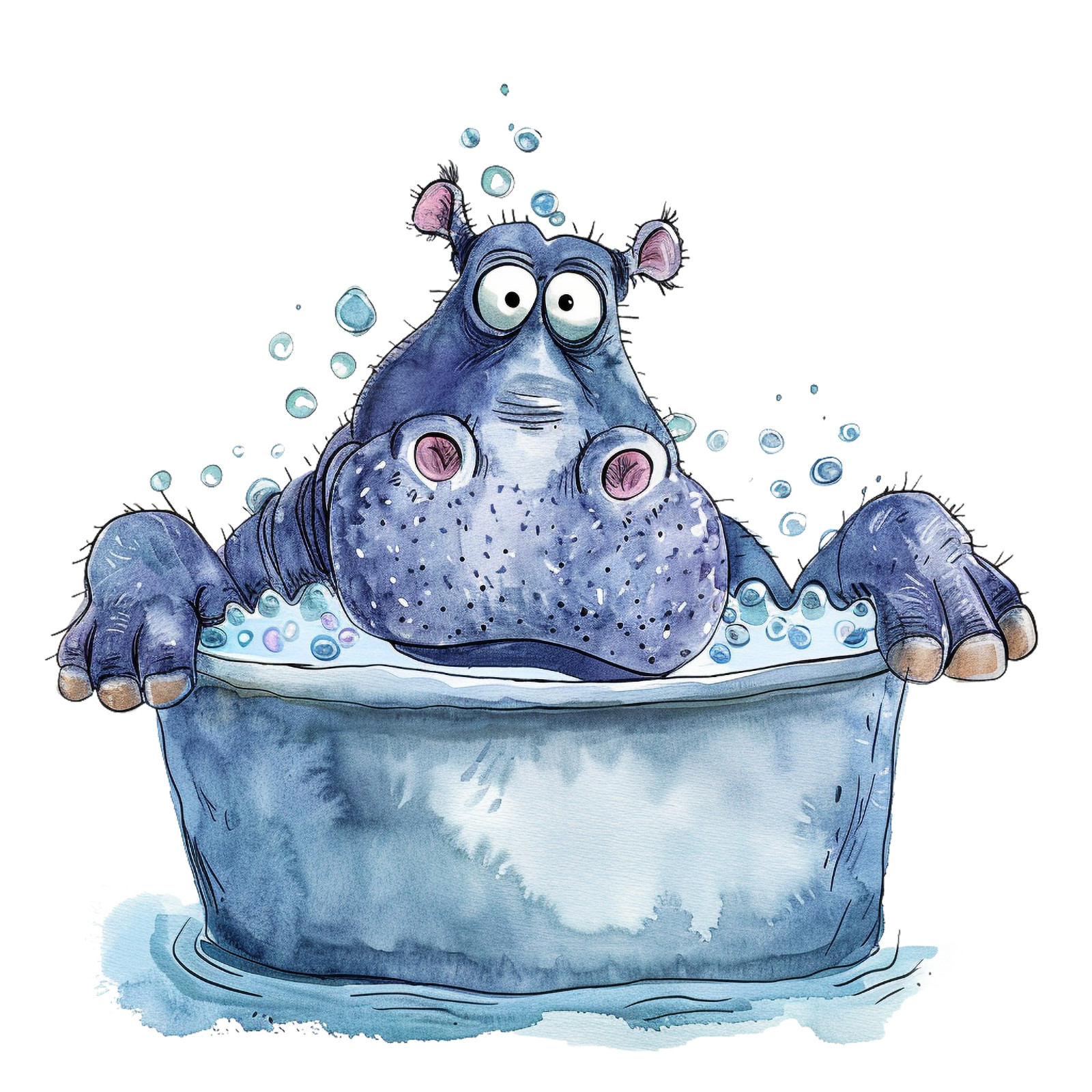 Hippo  Silly Fun Mouse Pad Aniamal Wildlife Cartoon Art Barn Animals