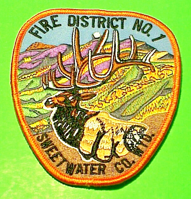 SWEETWATER  WYOMING FIRE DISTRICT #1  WY 4 3/4"  FIRE DEPT. PATCH  FREE SHIPPING