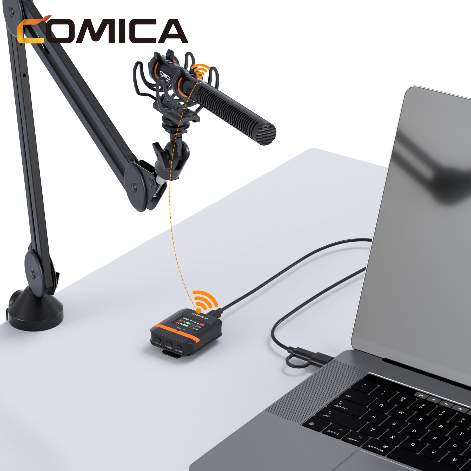 Comica VM40 Combo Dual-Channel Wireless Shotgun Microphone Camera Video Recordin