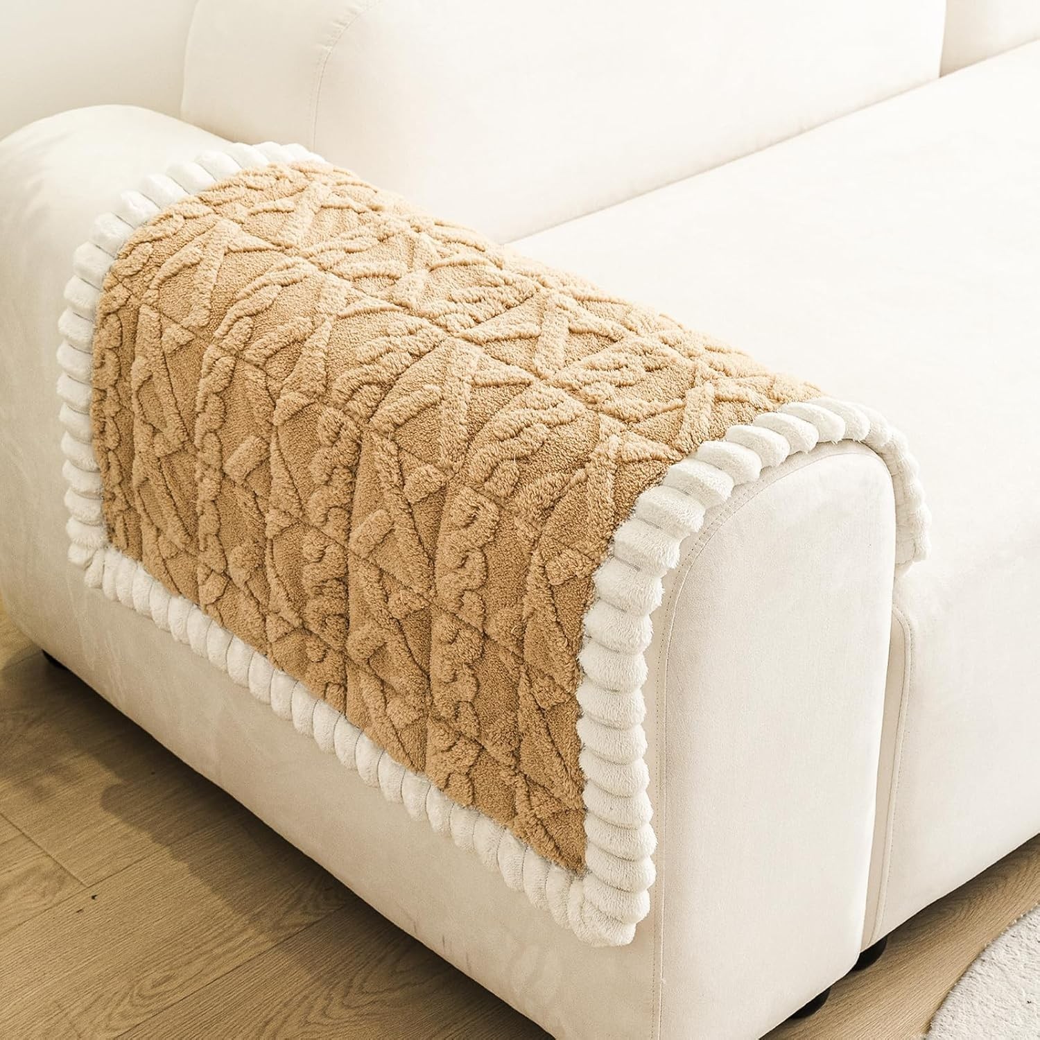Fuzzy Couch Cover Dogs Washable Non Slip Couch Covers 3 Cushion Sofa Pet