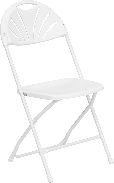 (100 PACK) 300Lbs Capacity Commercial Grade Fan Back White Plastic Folding Chair