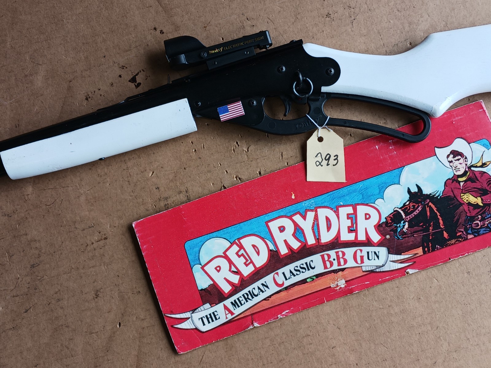 Daisy model 1938B, Red Ryder BB gun , Custom , Electronic scope WHITE #293