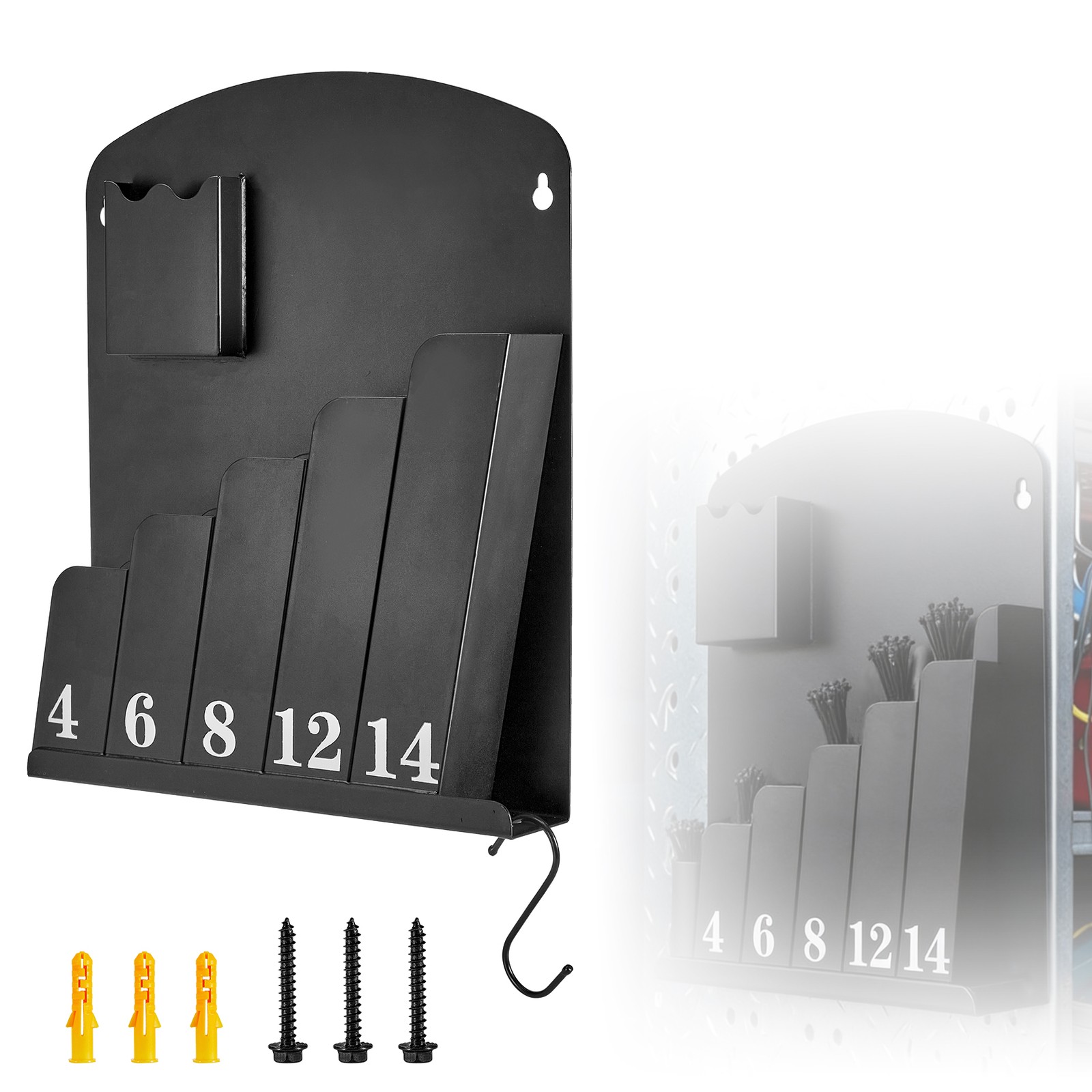 Cable Tie Holder Wall Mount Storage Rack For Zip Ties Workshop Garage Organizer