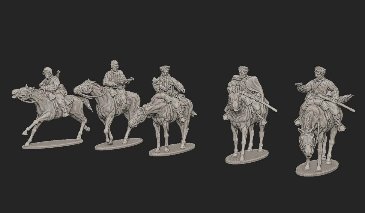 Just Some Miniatures WW2 Soviet Uniform Late War Cossacks Cavalry Bolt Action 3D