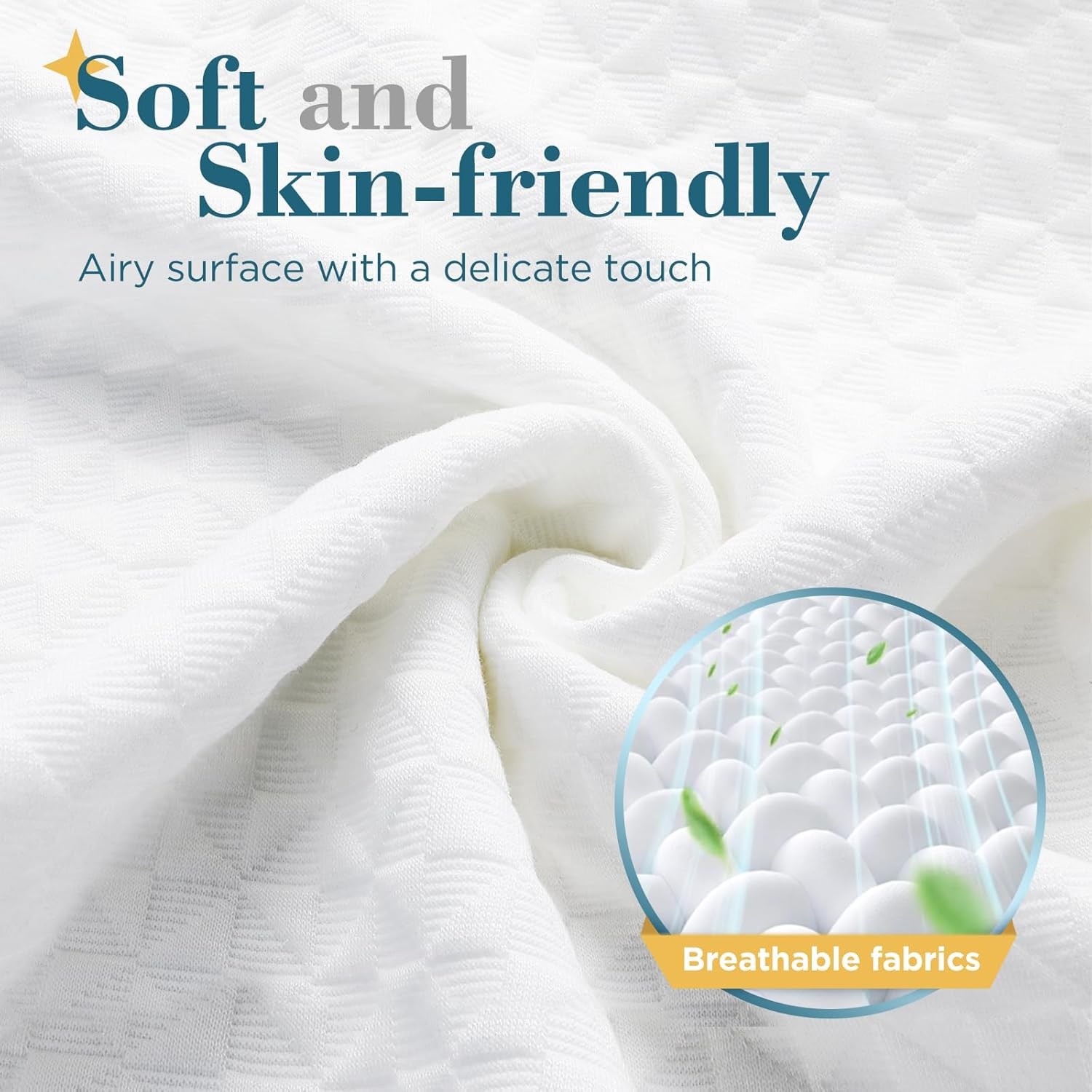 Shredded Memory Foam Pillows Queen Size Set of 2, Adjustable
