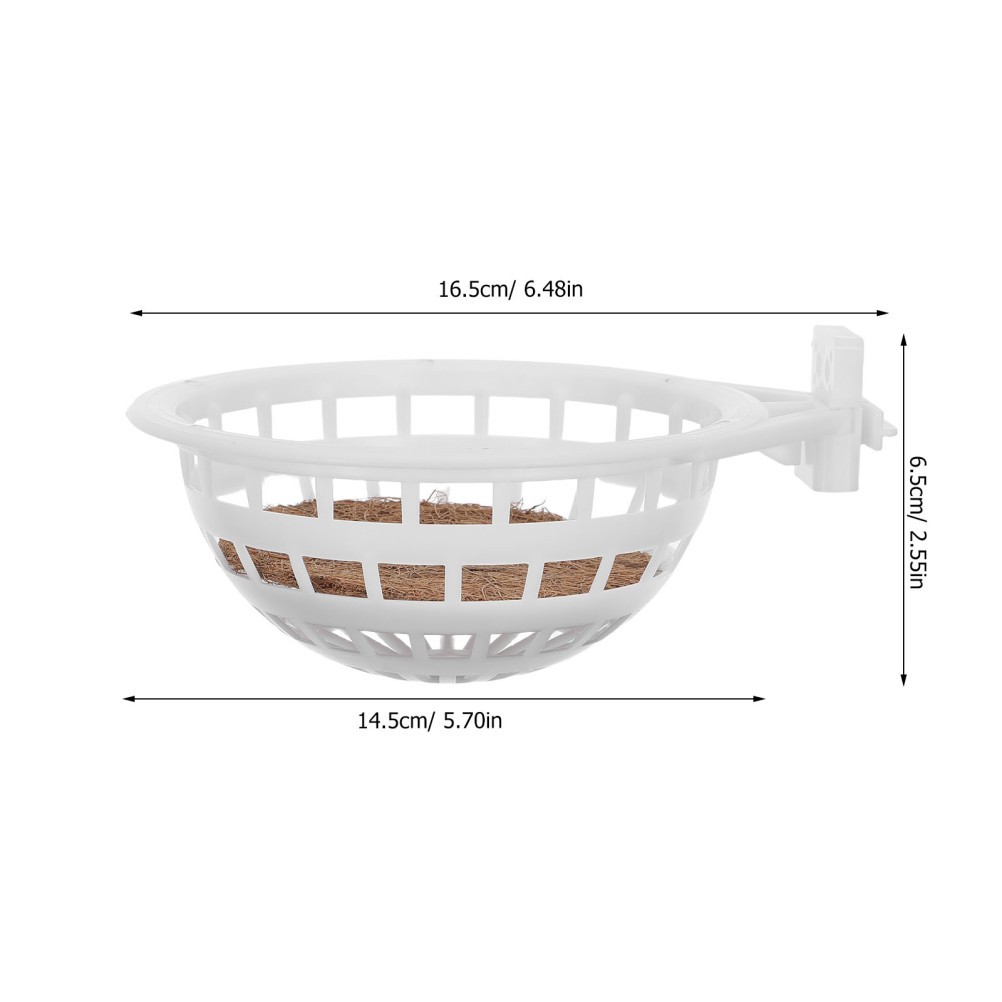 2Pcs Durable Plastic Bird Nesting Bowls White Parrot Hatching and Breeding Nests