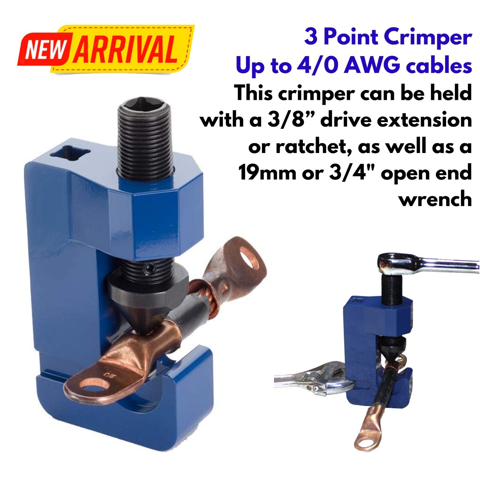 Lug Wire Terminal Tool Crimper for RV Battery Cables Building Wiring Car Audio