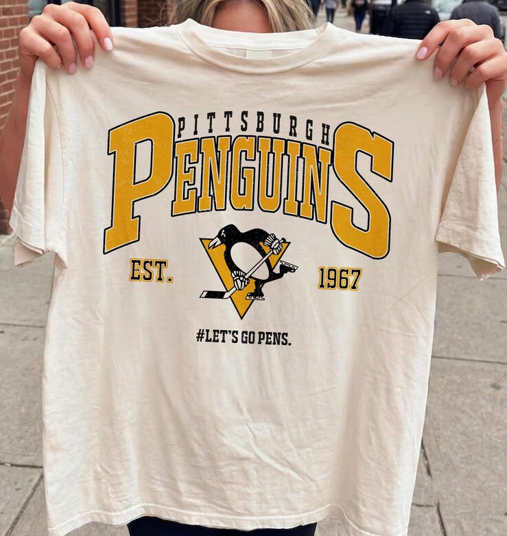 Pittsburgh Hockey Team Shirt, Penguins Ice Hockey Vintage white shirt VK10917