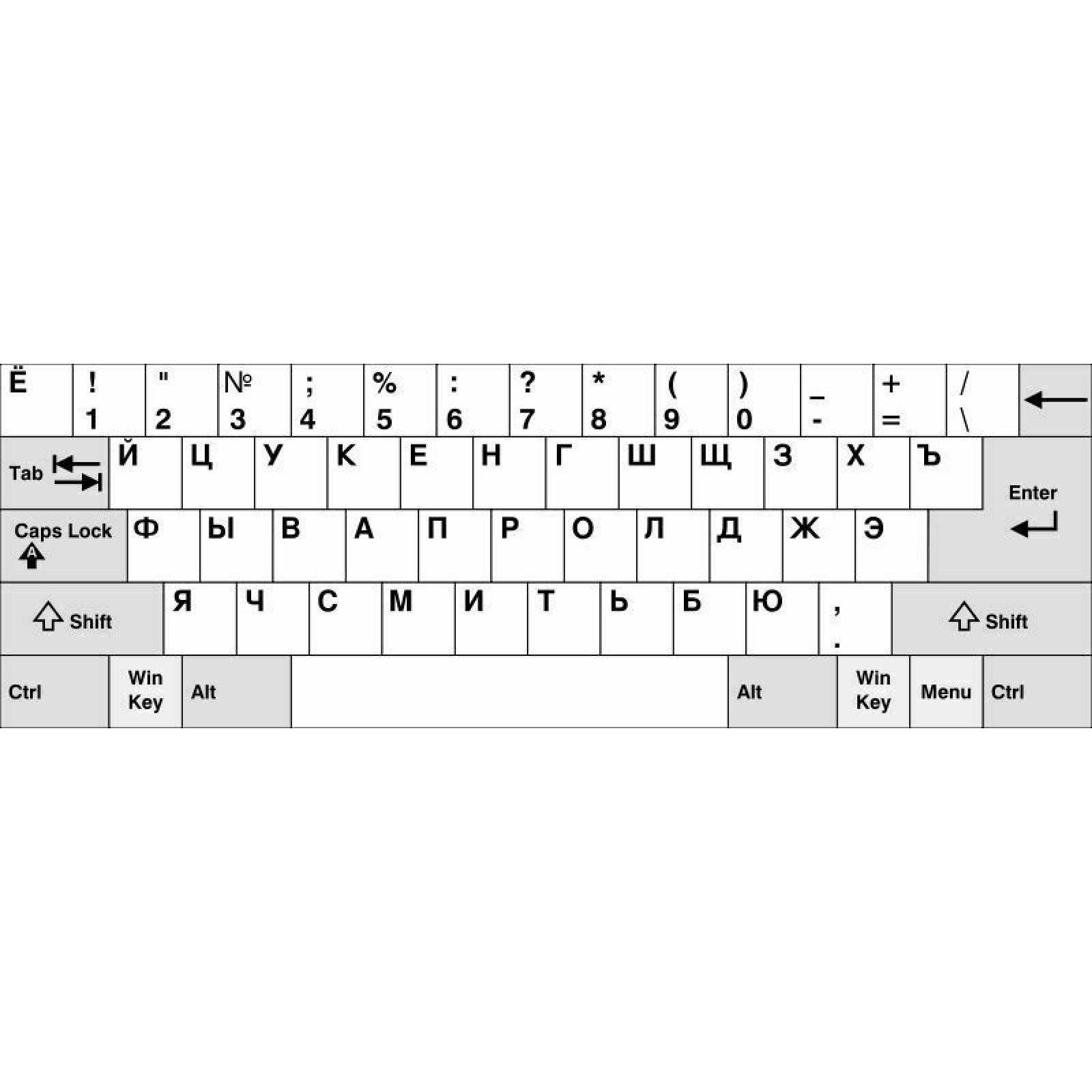 2 * Russian Standard Keyboard Layout Replace Sticker Orange Letters on BlackD