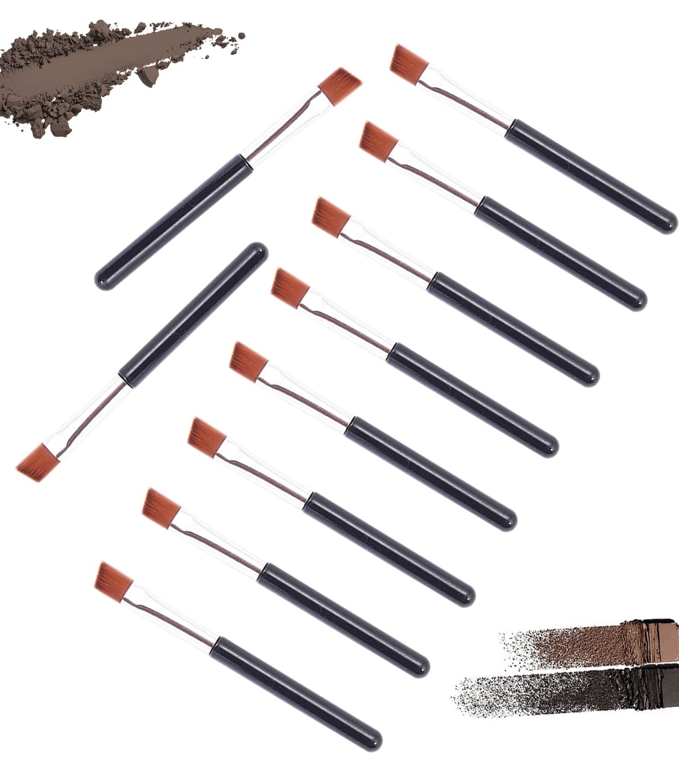 10 PCS Angled Eyebrow Brush And Spoolie Mini Portable Makeup Tool Set