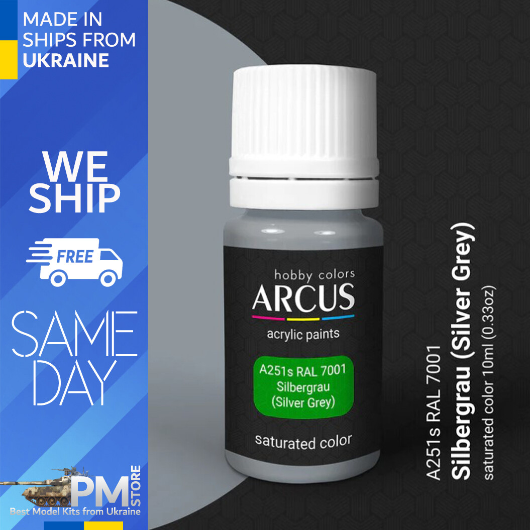 Arcus A251 Acrylic paint RAL 7001 Silbergrau saturated color