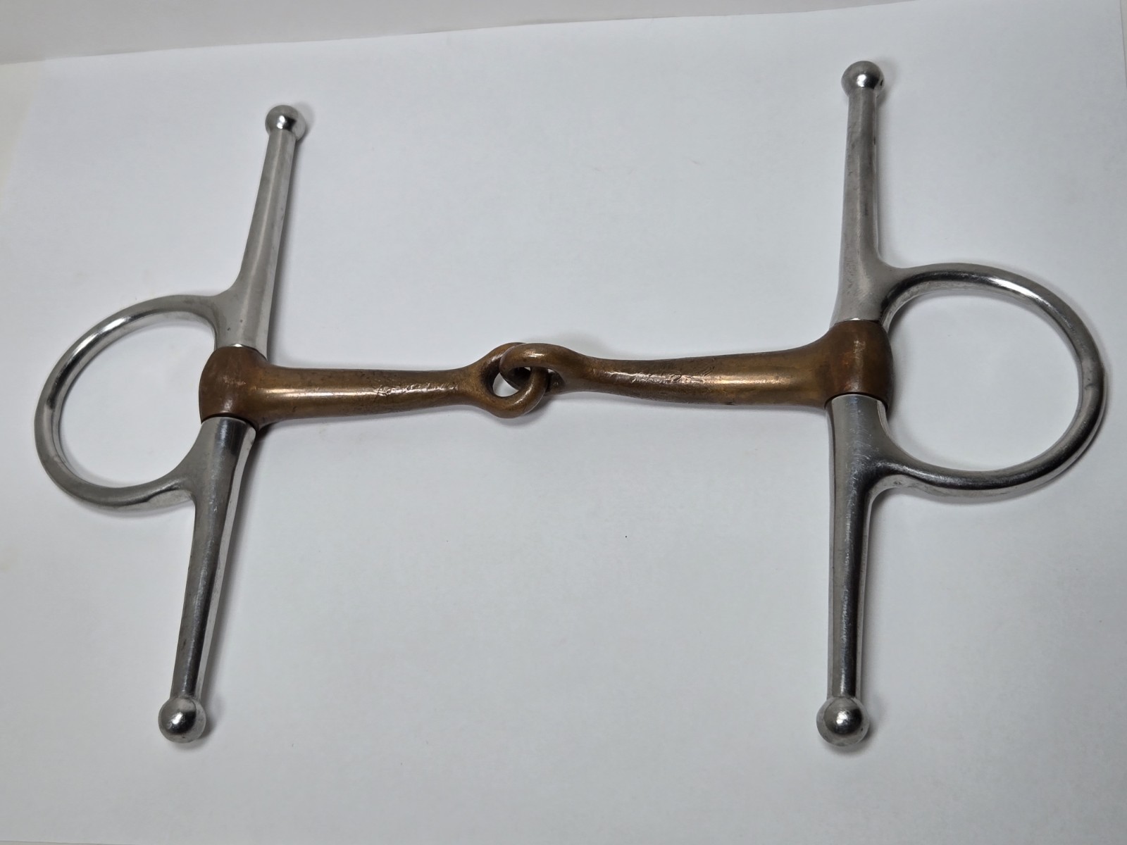 Used Full 6 1/2 Cheek Snaffle Bit Checopper Mouth Bit