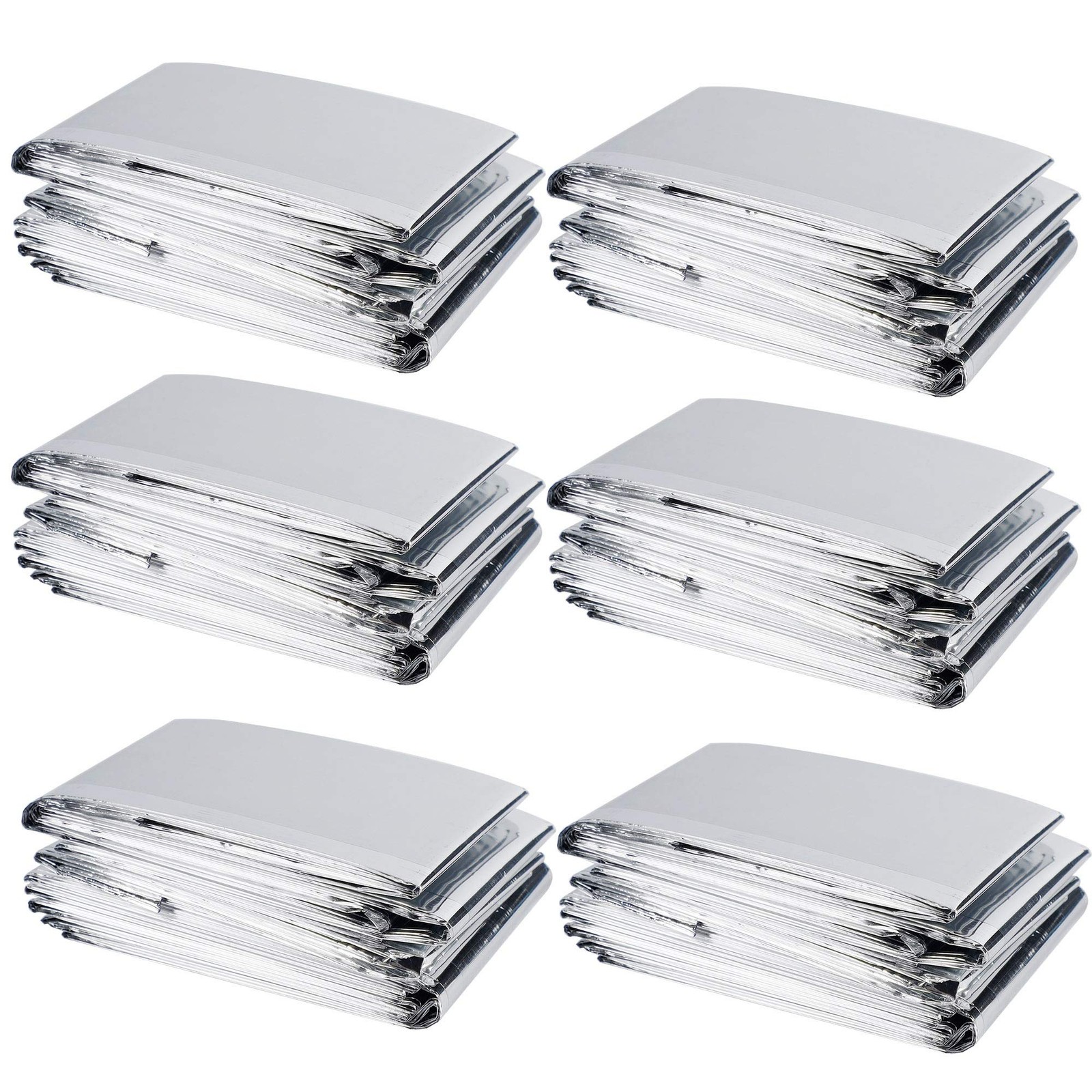6 Pack Large High Silver Reflective Mylar Film, 83x 63 in, High Reflectivity,...