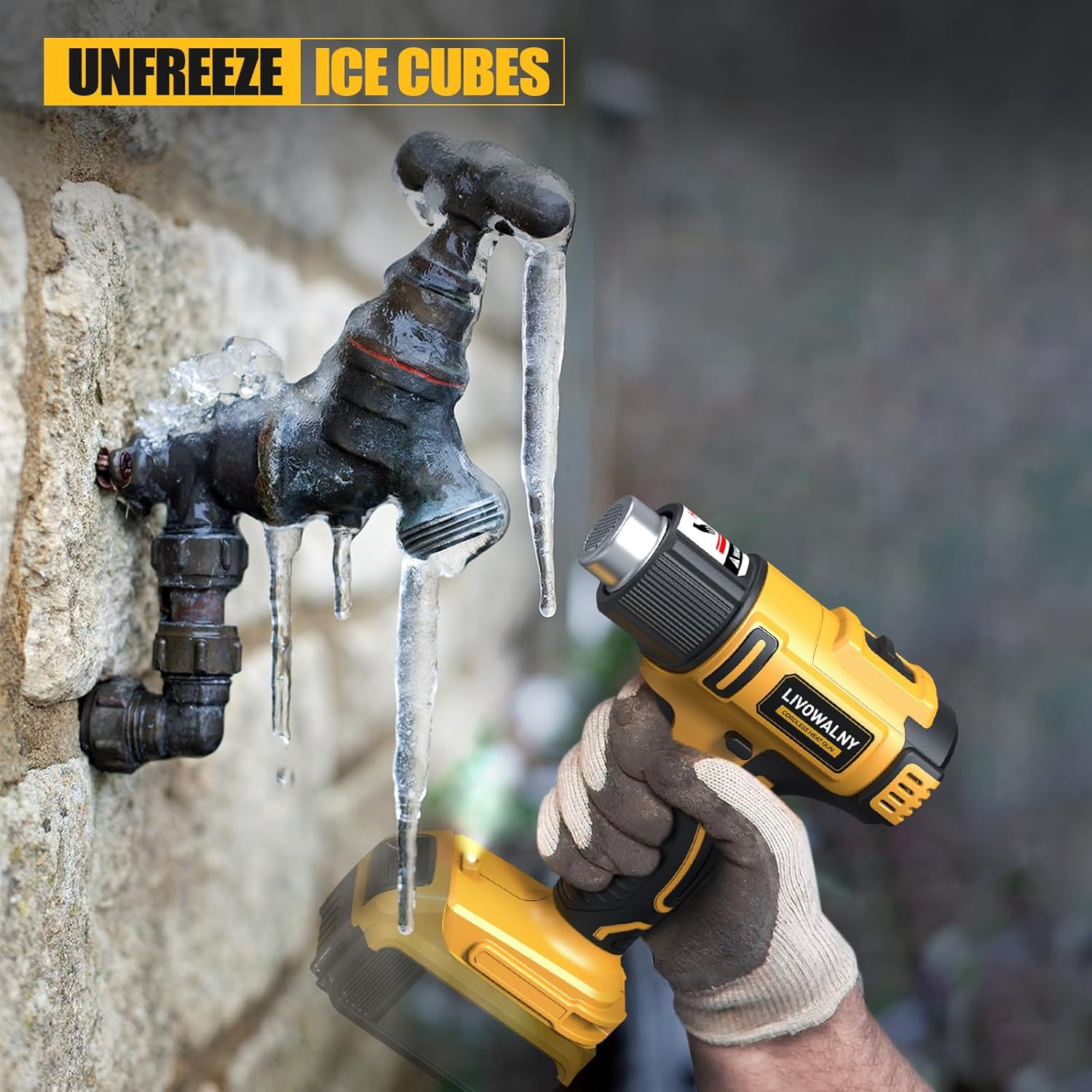 Cordless Heat Gun Compatible with Dewalt 20V Battery (No Battery), 350W Fast Hea