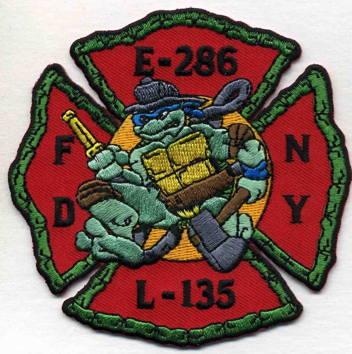 New York City - FDNY Engine-286 / L-135 "Turtles", NY (3.75" x 3.75") fire patch