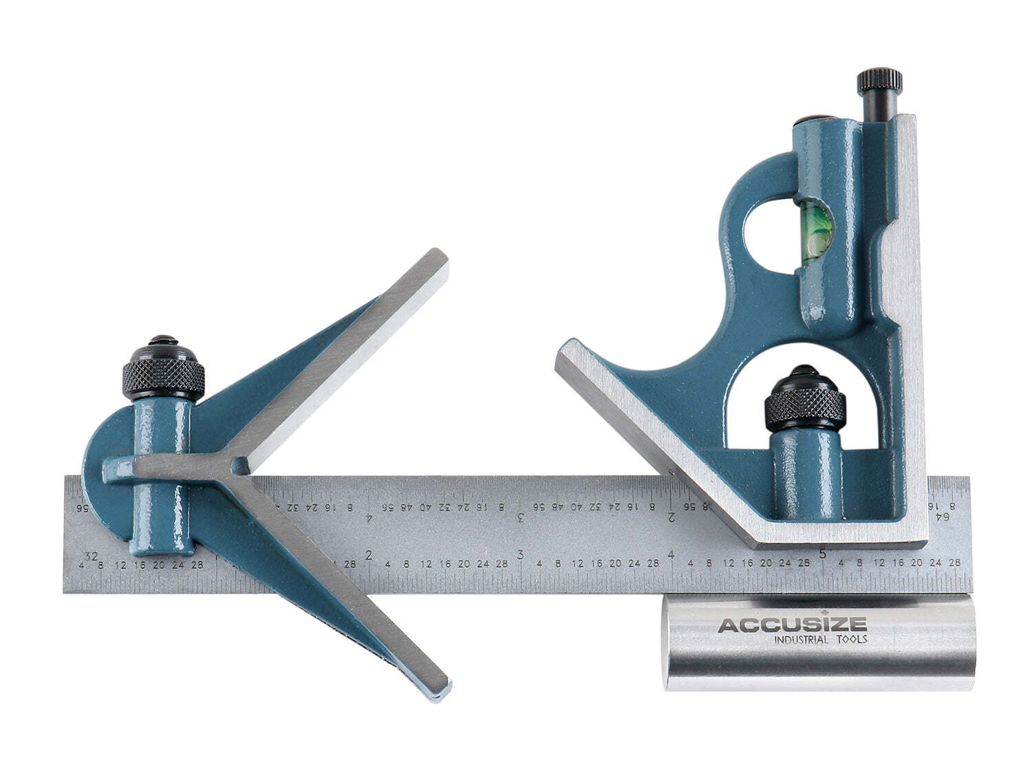 6" 3Pcs Combination Square Ruler Set Protractor Satin, 4R Graduation, #0000-8100
