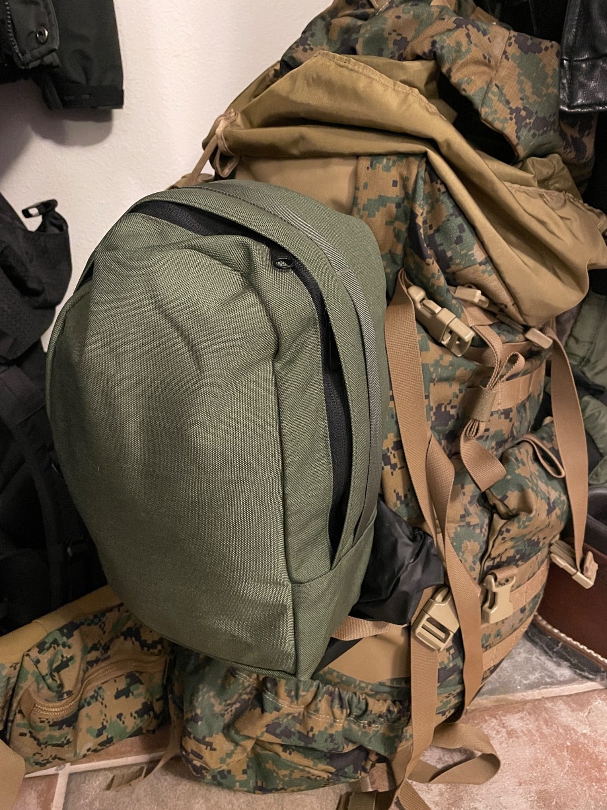 Custom USA Made Pair of Camo Green 483 Sustainment Pouches for USMC ILBE Pack
