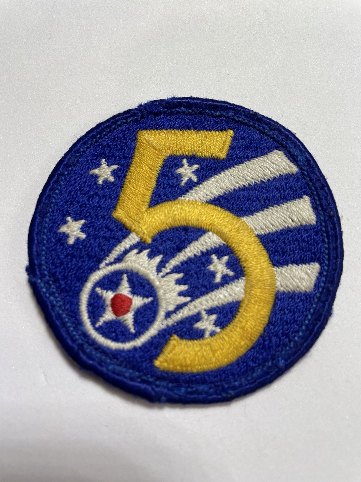 Original 1960s 5th Army Air Corps Japanese Made Patch Rare Backing #073026-7