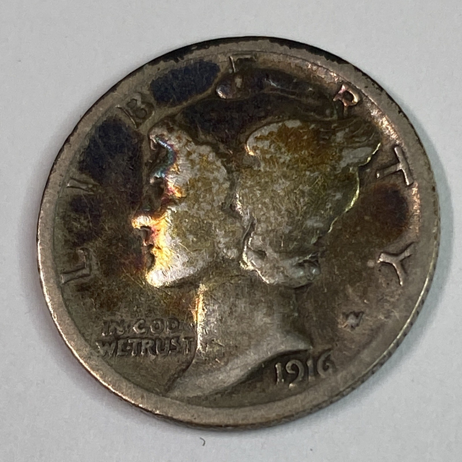 1916-S Silver Barber Dime - Scarce Date And Mint Mark -