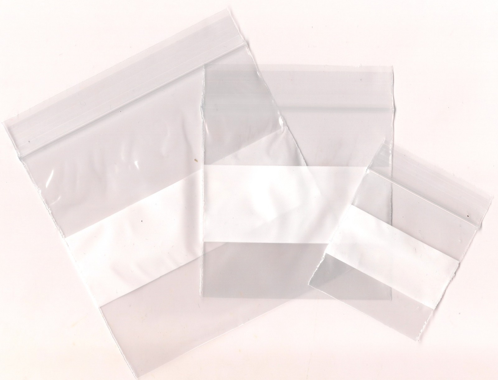 50/50 Mixed Plastic White Label Block Zipper Lock Clear Bags Storage Reusable
