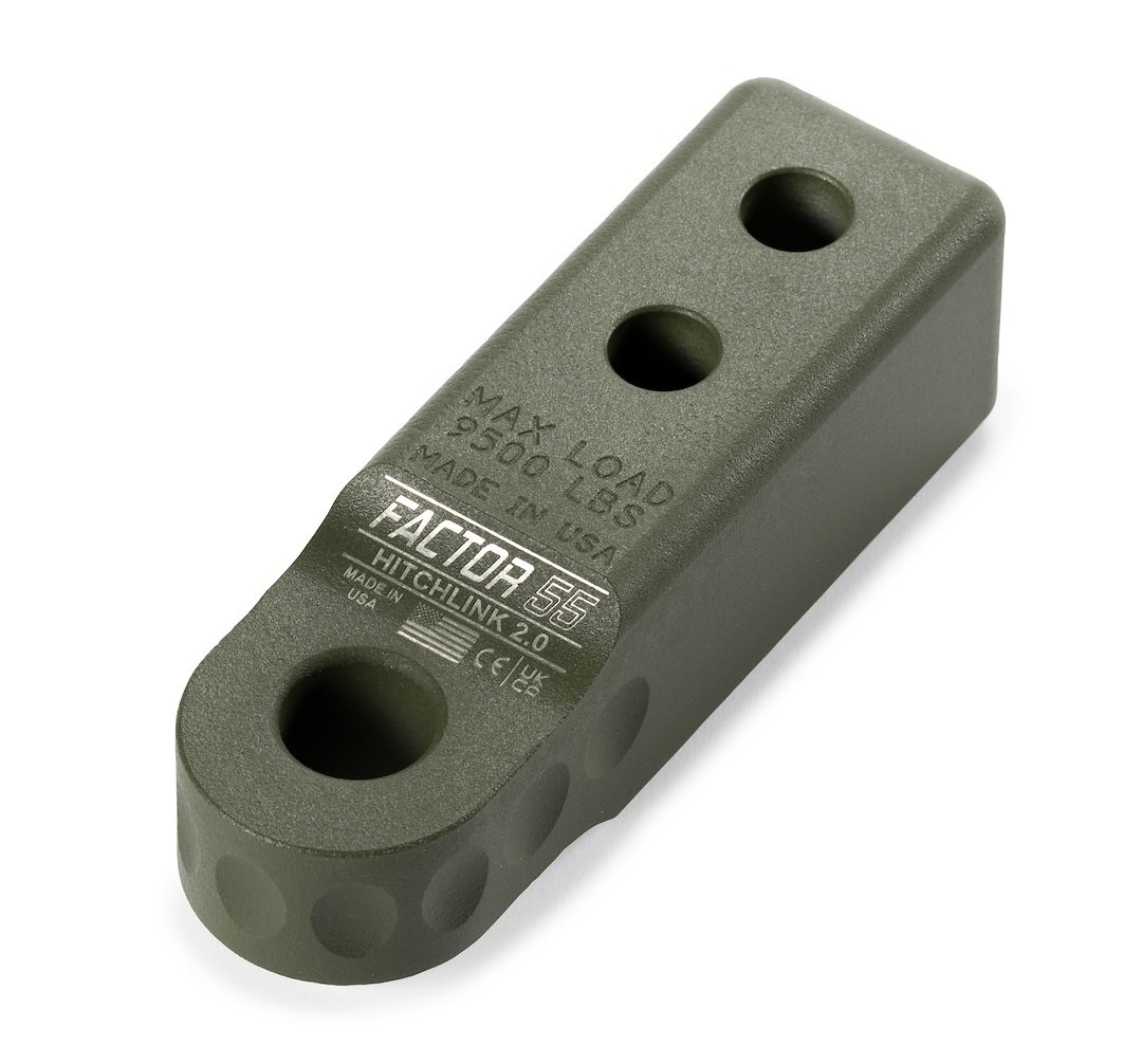 Factor 55 00020-14 D-Ring Mount 2 Inch Receiver Hitch Mount OD Green Single