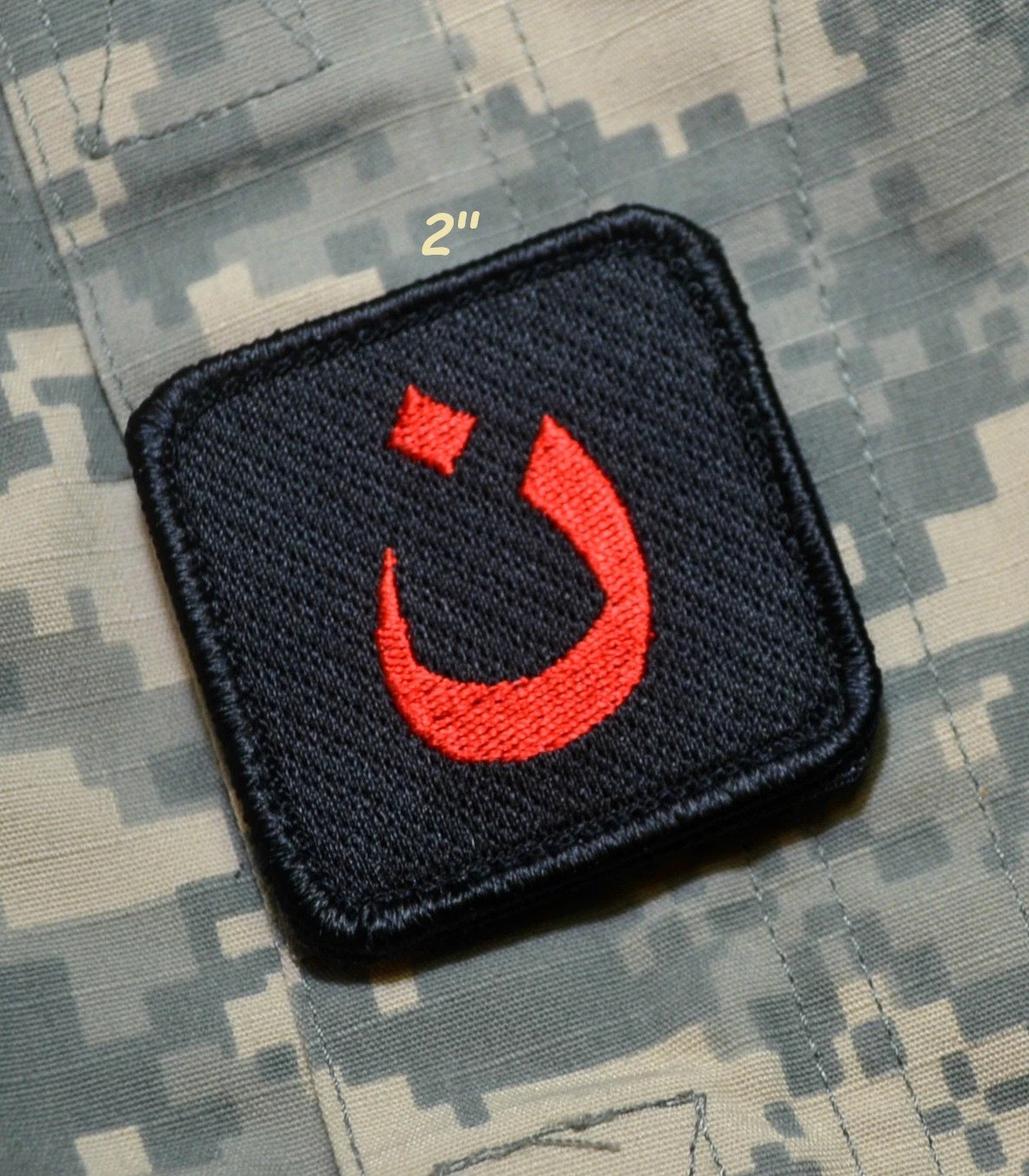 Mosul Anti-Isis Fighters 2" (Red/Blk) vêlkrö 2" Tab: ن Nasrani-Nasrani-Christian