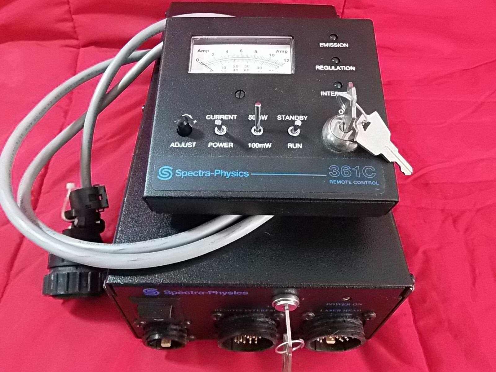 Spectra Physics 263-C04T Laser Power Supply w/361C Remote Meter
