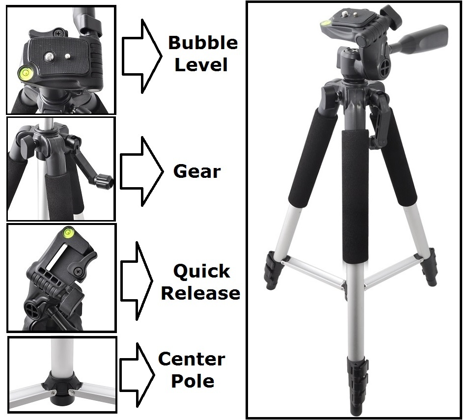 Pro 57" Tripod With Case For Kodak Pixpro AZ651 AZ522 AZ521 AZ501 FZ41 S-1 S1