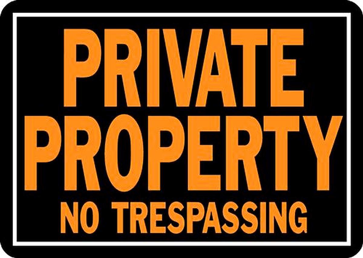 1 PRIVATE PROPERTY NO TRESPASSING Metal SIGN sTuRdY aluminum 10" x 14" HY-KO 848