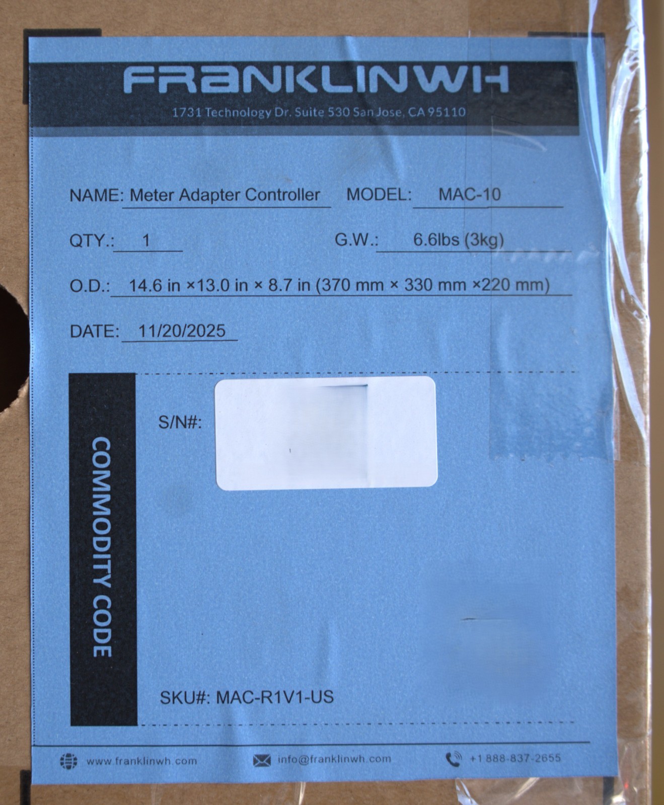 FranklinWH MAC-R1V1-US Meter Adapter Controller