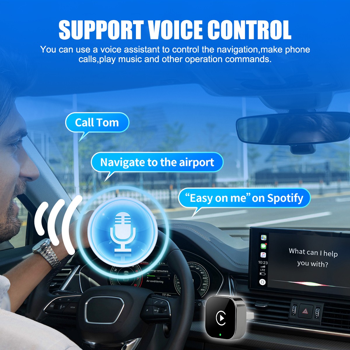 2-in-1 Wired to Wireless CarPlay Adapter /Android Auto Adapter Plug & Play -2025
