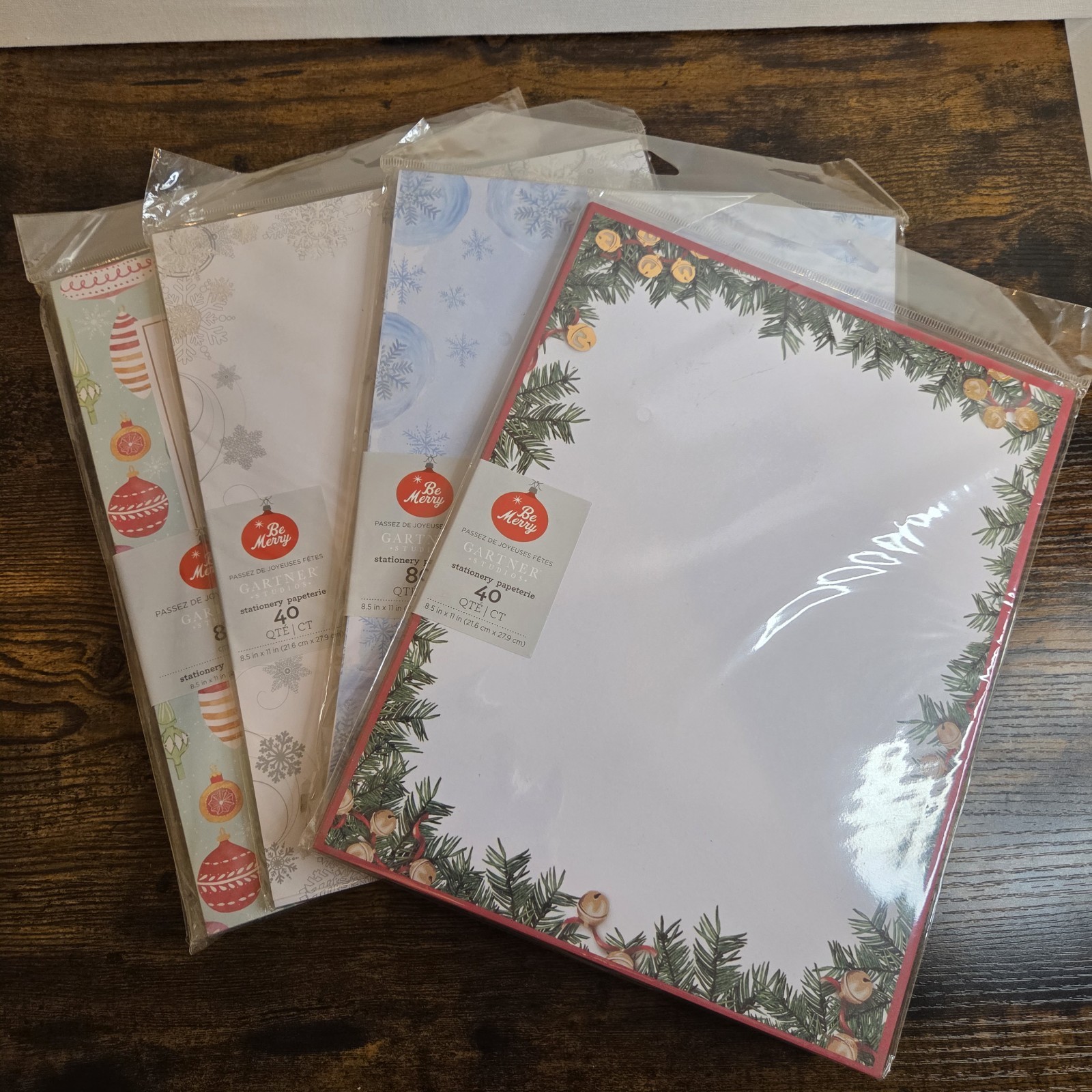 100+ Sheets Christmas Letterhead Paper, 8.5” x 11”, Open Packs, 4 Designs