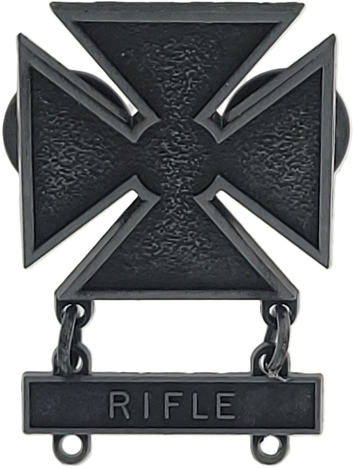 NEW US ARMY MARKSMAN Weapons Qualification Oxidized Badge RIFLE Q Bar