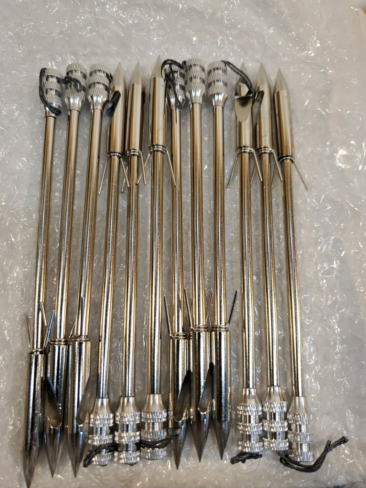 12 Pcs Slingshot Bow Fishing Arrows Broadheads Stainless Steel Arrowhead Hunting