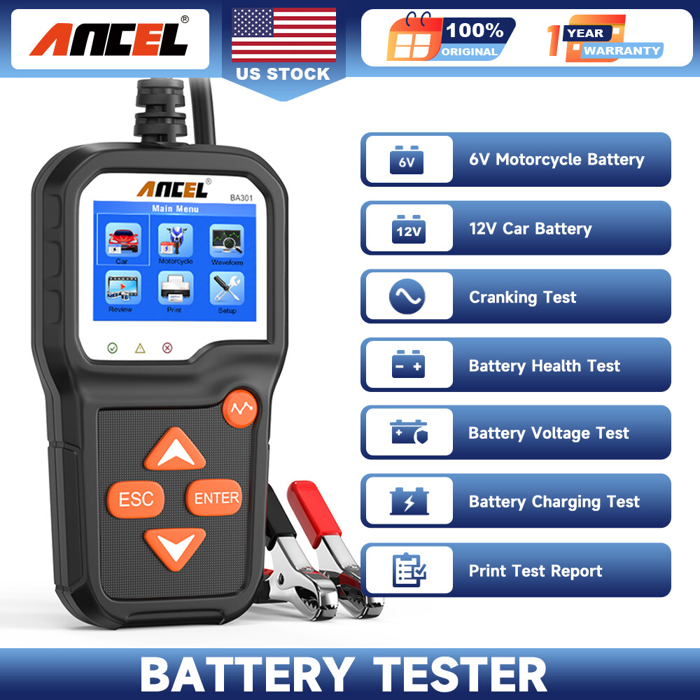 Ancel BA301 Car Battery Tester 6-12V Car Motorcycles Charging Tool 100-2000 Tool