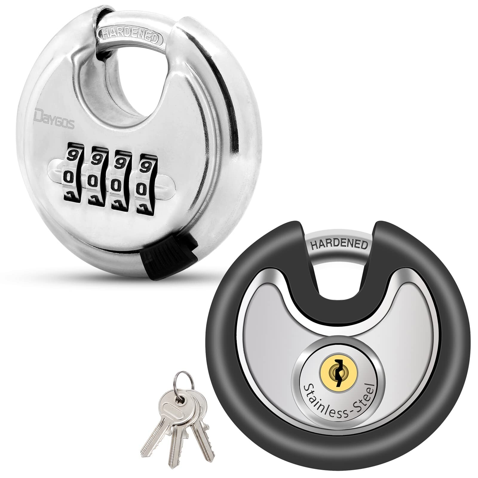 4 Digit Combination Disc Padlock and Padlock with Keys,Outdoor Lock for Stora...