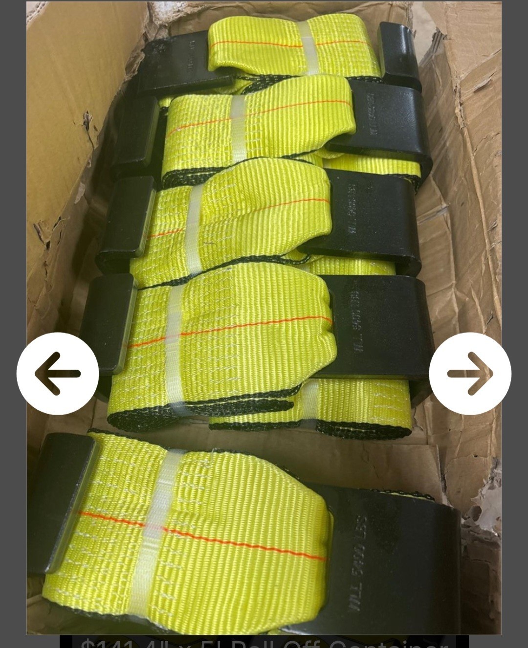 Mimanchi Heavy Duty 4"x5' Roll Off Container Winch Straps Flat Hook 10 Pack