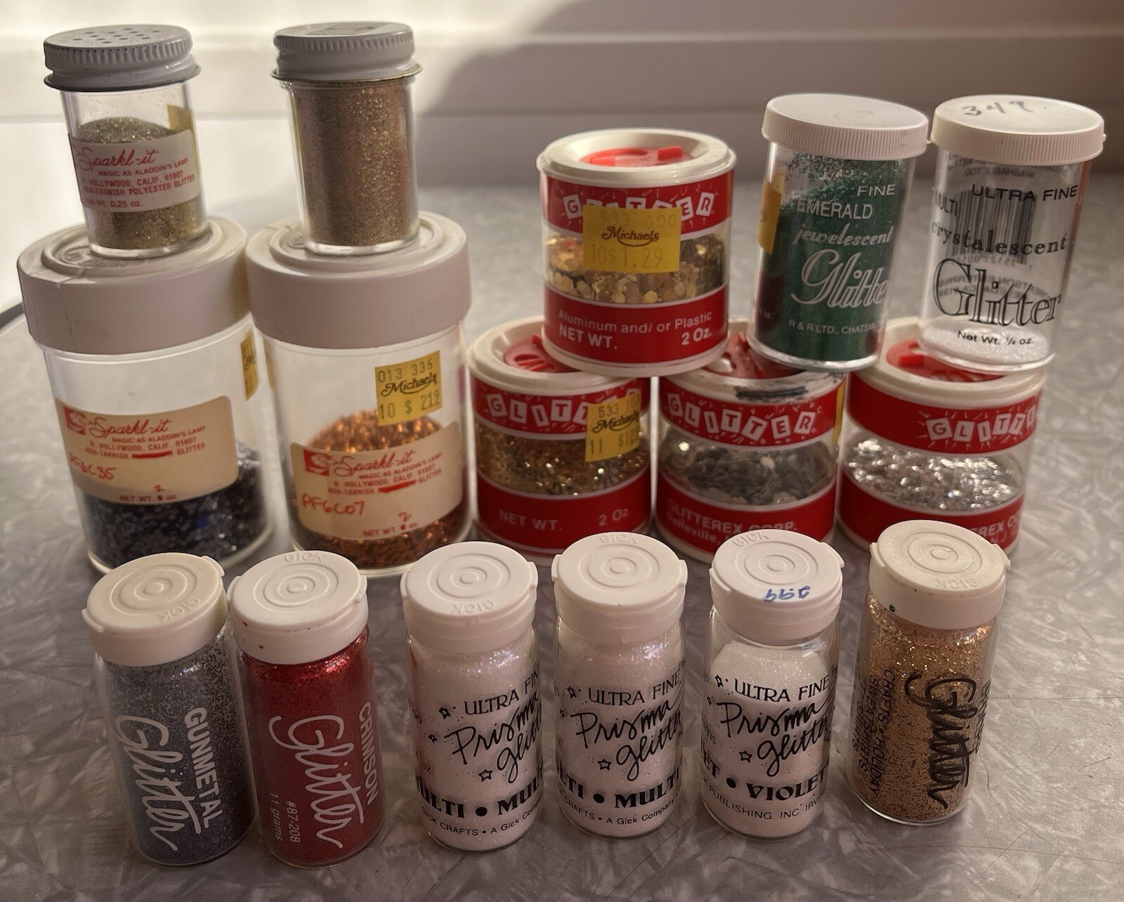 Vintage Lot Of 16 EARLY 1980’s CRAFT GLITTERS VARIETY
