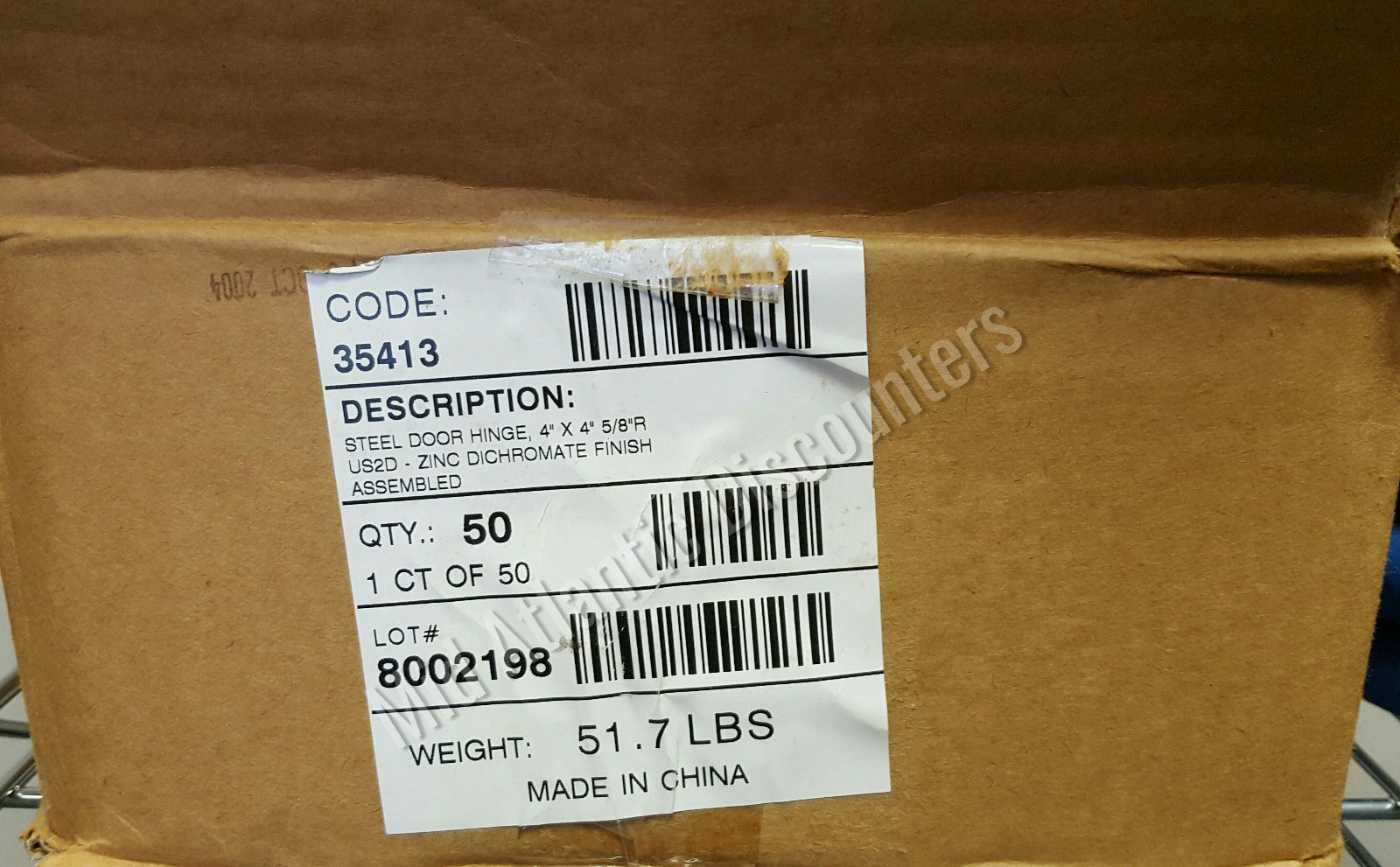 3 Steel Door Hinges 4"x4" 5/8"R US2D Zinc Dichromate Finish