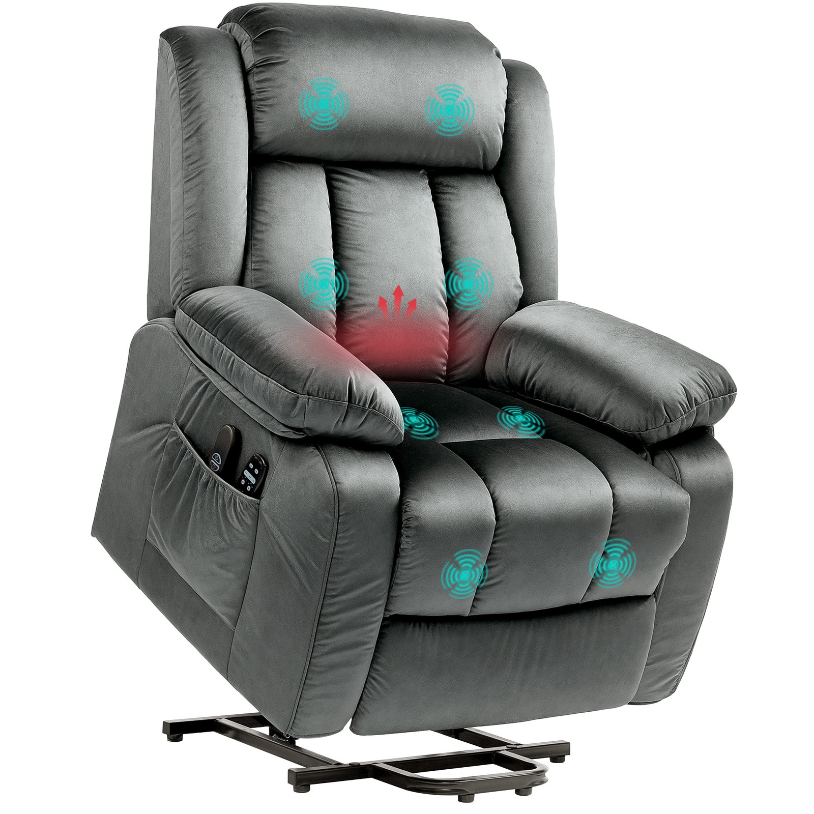 HOMCOM Power Lift Recliner Chair with Massage, Electric Lift Chair, Gray