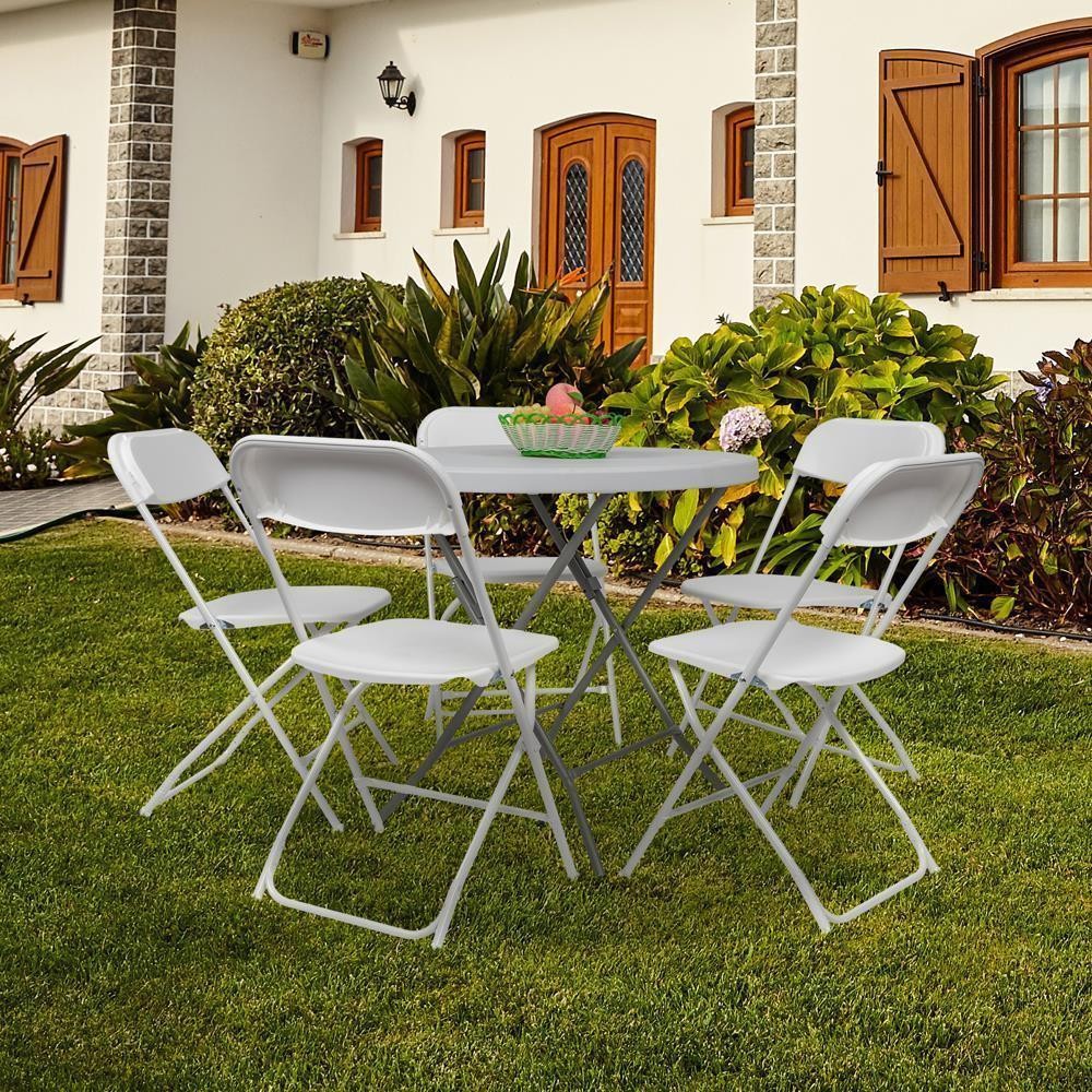 20 PCS Plastic Folding Chairs Commercial Event Wedding Party Meeting Office Seat