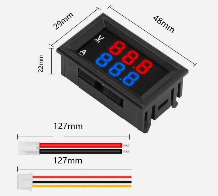 5Pcs DC 100V 10A Voltmeter Ammeter Digital Volt Amp Meter Voltage Current Gauge