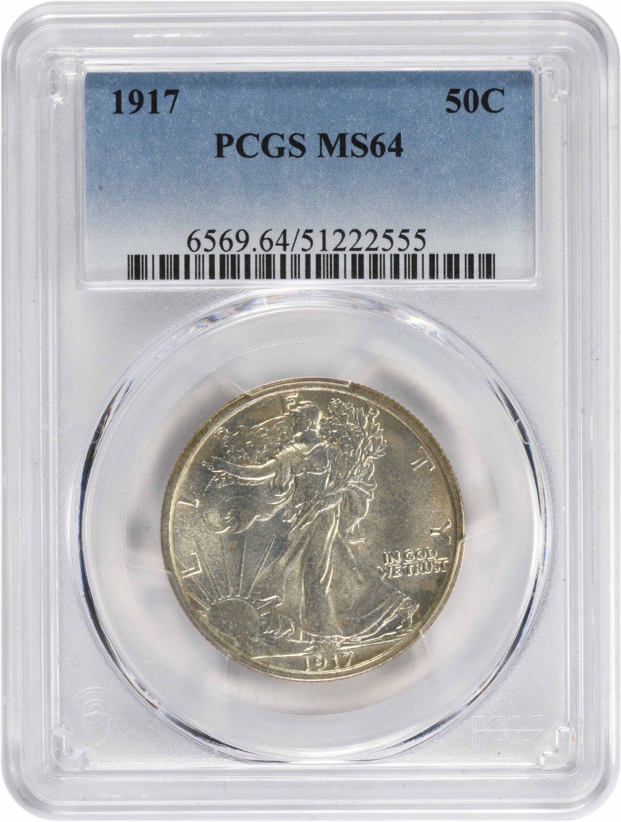 1917 Walking Liberty Silver Half Dollar MS64 PCGS