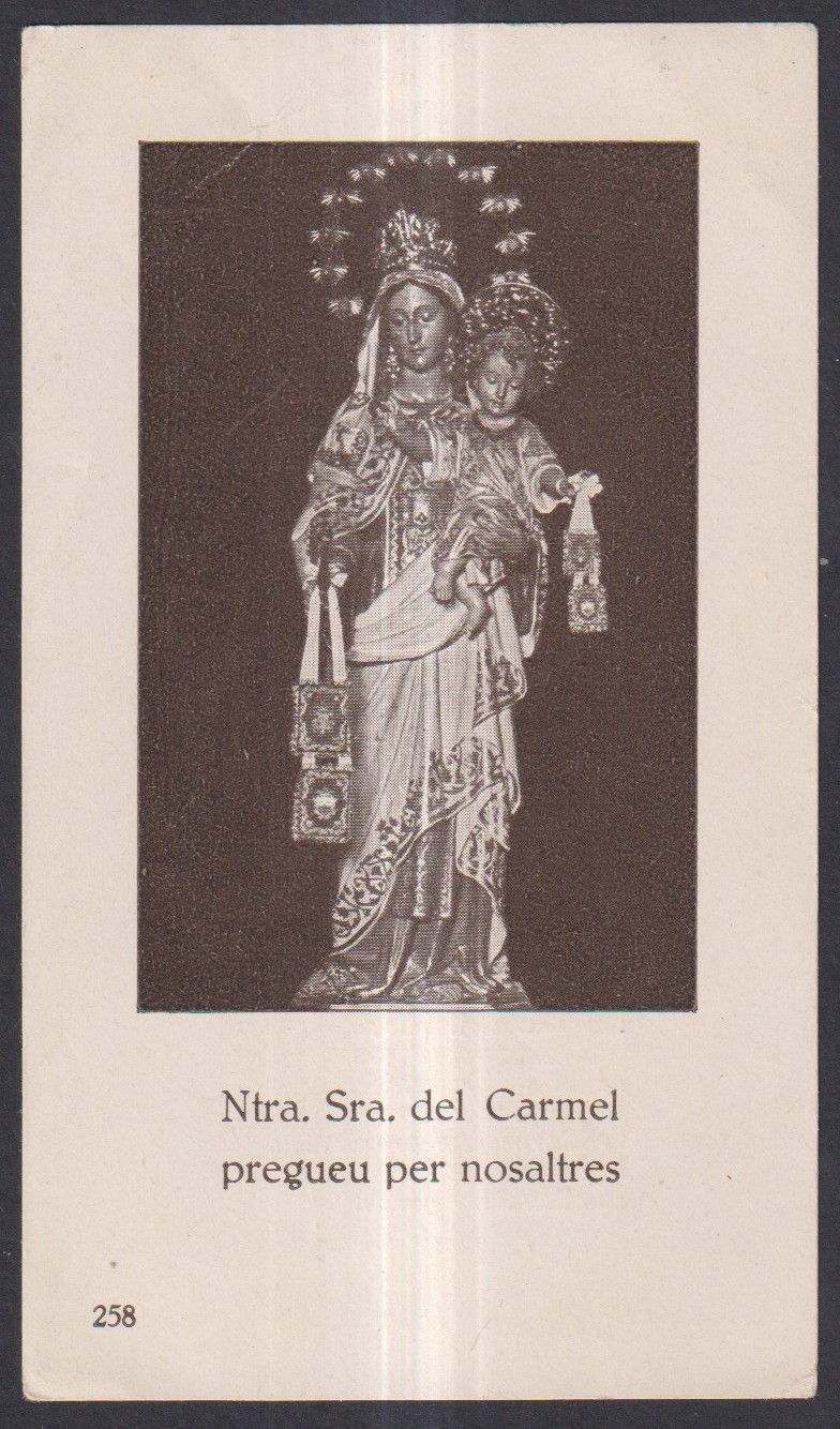 Holy card antique de la Virgin del Carmen santino image pieuses estampa
